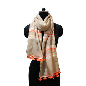 Neon orange origami crepe scarf