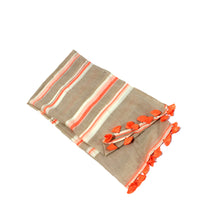 Load image into Gallery viewer, Neon orange origami crepe scarf