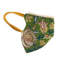 Load image into Gallery viewer, Green and pink Jaipur Block