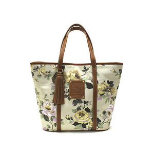 Floral ivory tote